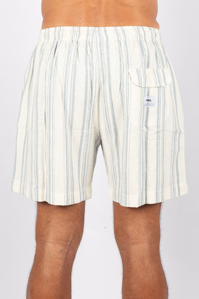 LINEN SHORTS | yellow blue stripes – Naken the Label
