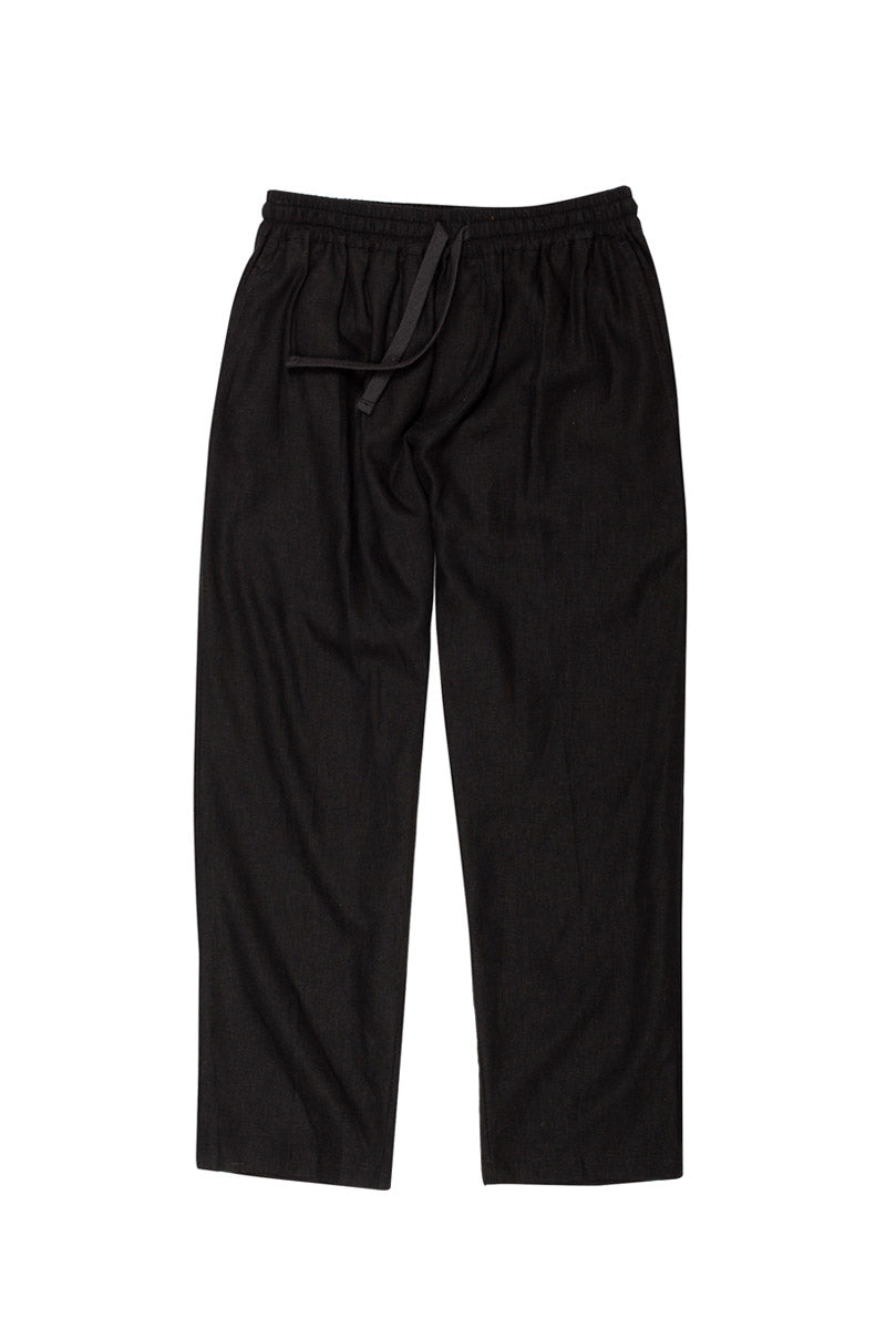 LINEN LONG PANTS | black