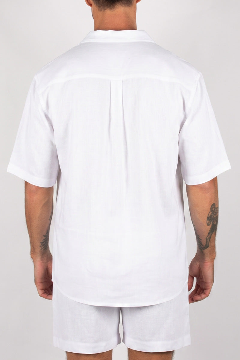 XAVIER LINEN SHIRT | white