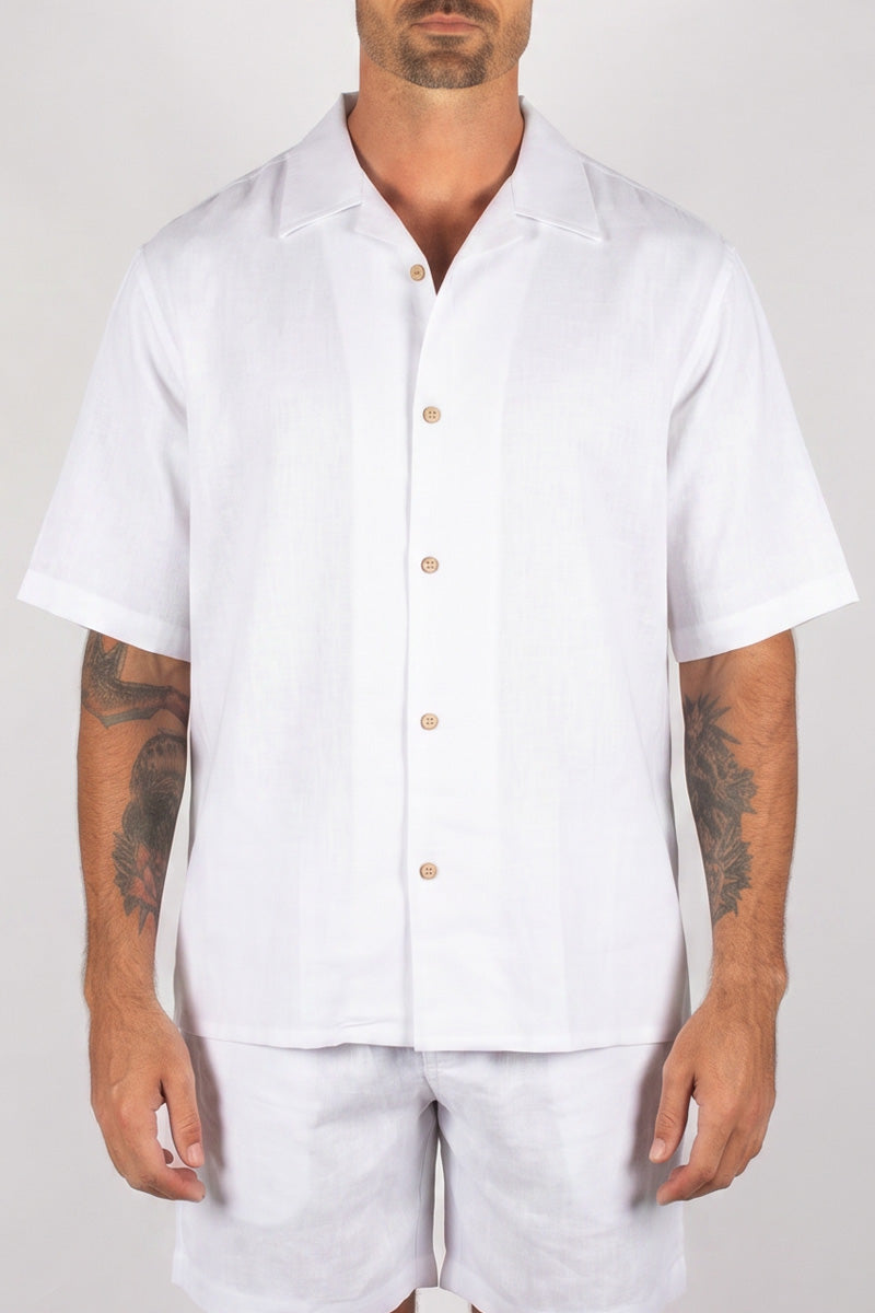 XAVIER LINEN SHIRT | white
