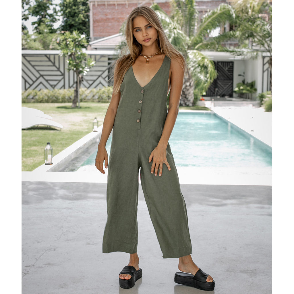 LONG JUMPSUIT | khaki