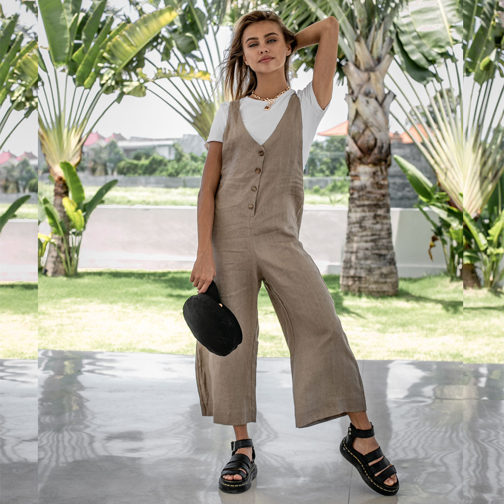 LONG JUMPSUIT | dark sand