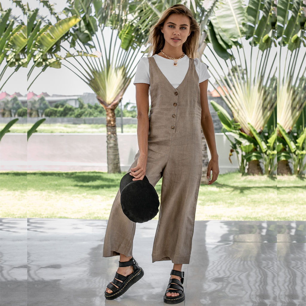 LONG JUMPSUIT | dark sand