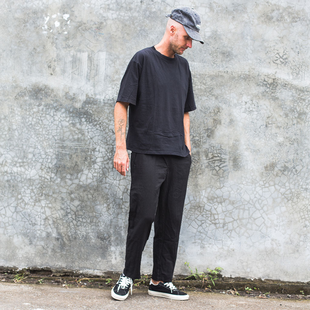 LINEN LONG PANTS | black