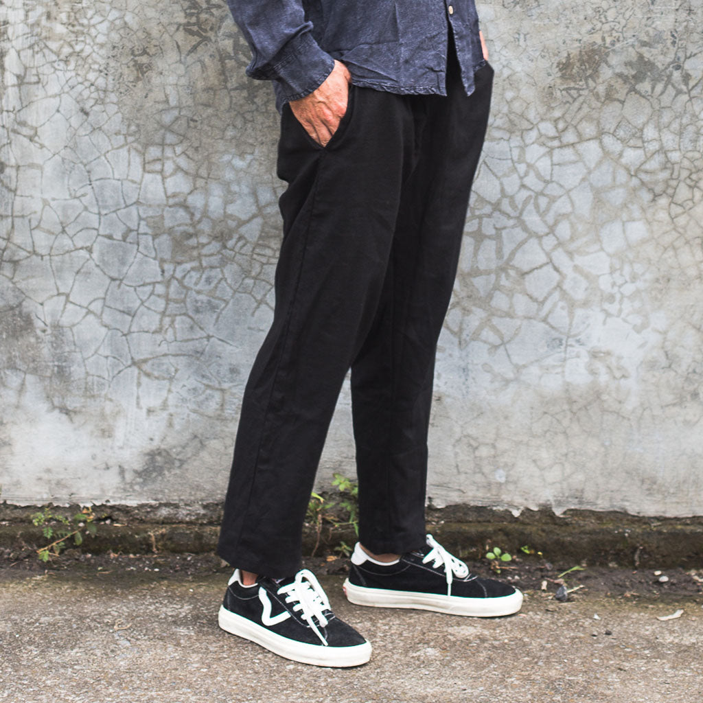 LINEN LONG PANTS | black