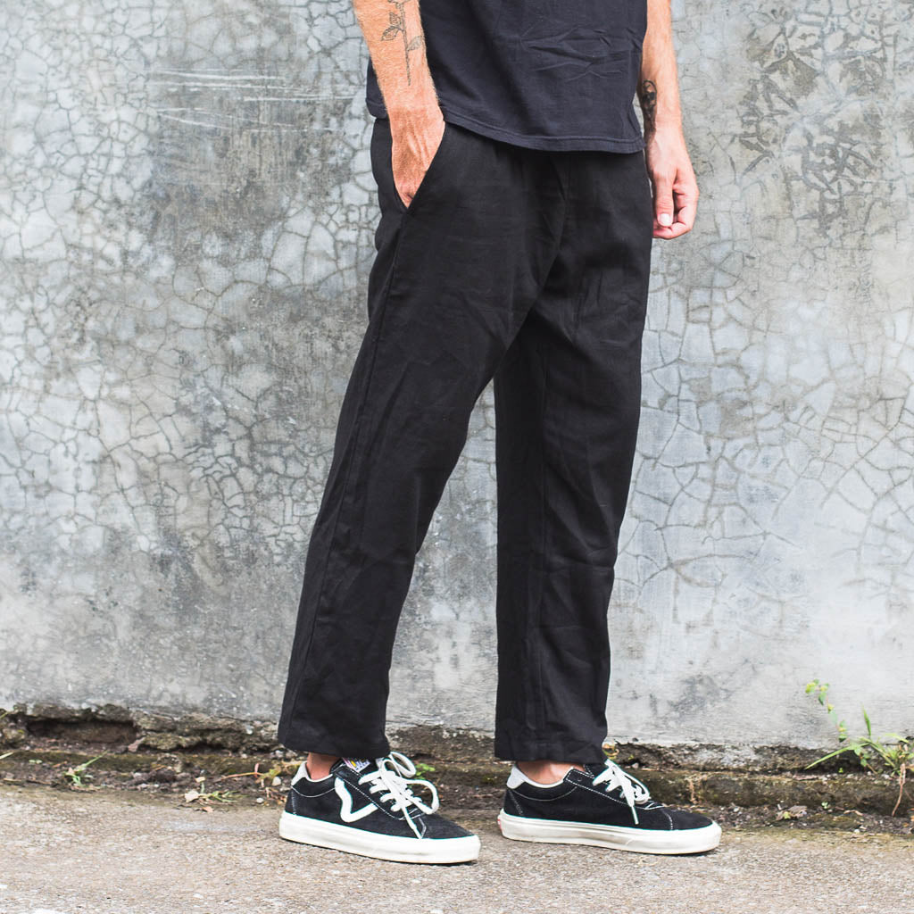 LINEN LONG PANTS | black