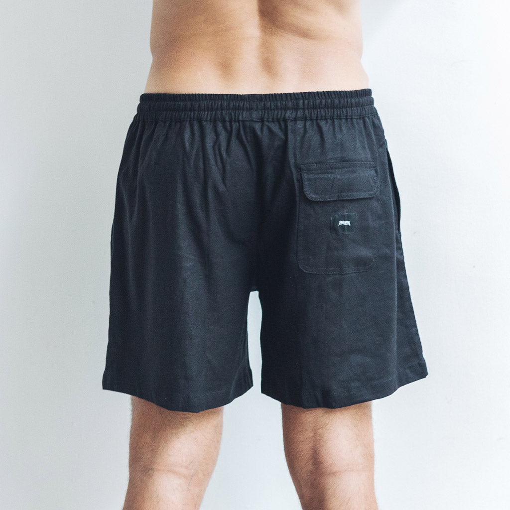 LINEN SHORTS | black